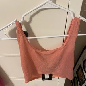 Cropped sparkling tank top